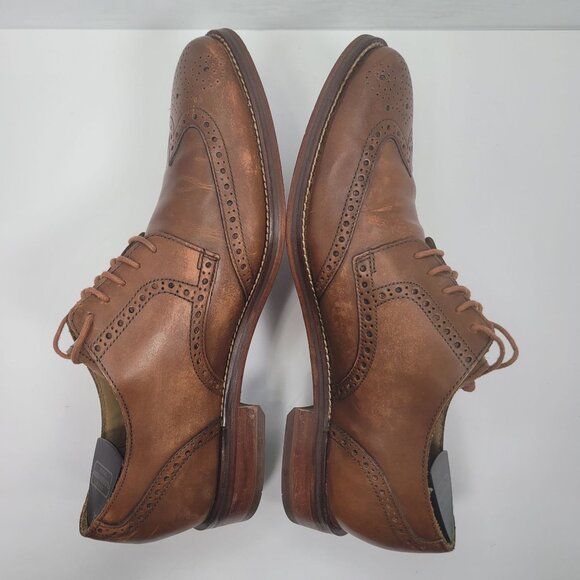 Cole Haan Grand OS Men's Brown Leather Wingtip Lace Up Oxfords US Size 10.5M - Picture 6 of 8